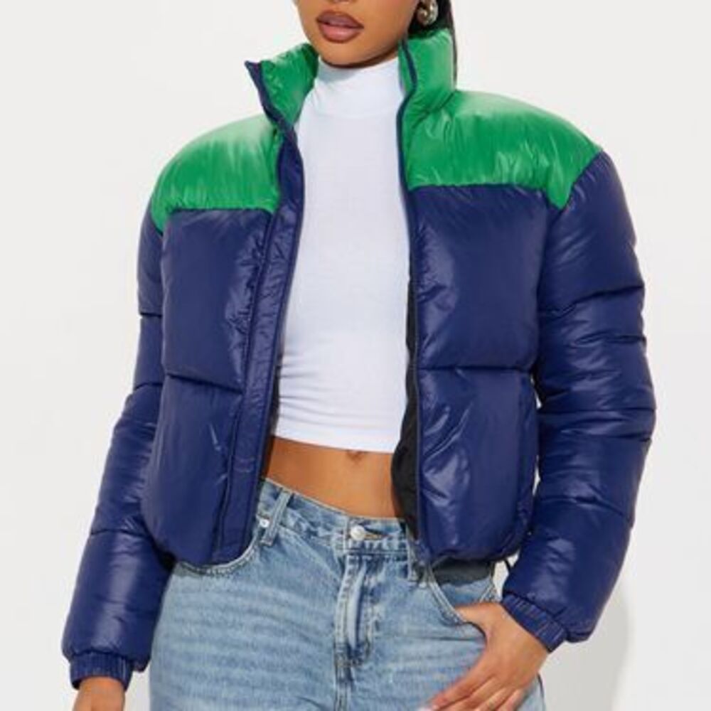Raquel Puffer Jacket - Navy/combo - S